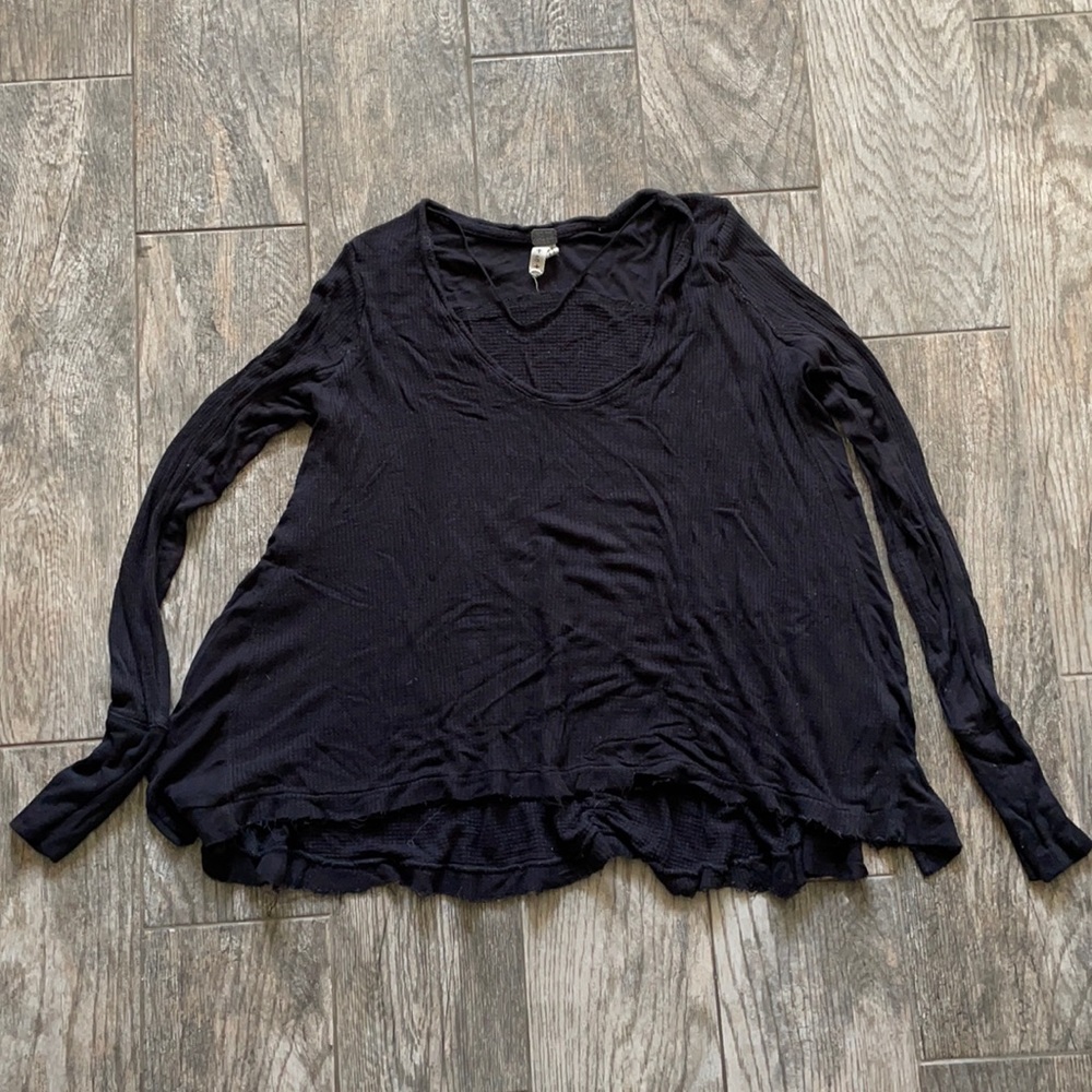 FREE PEOPLE Waffle Knit Long Sleeve